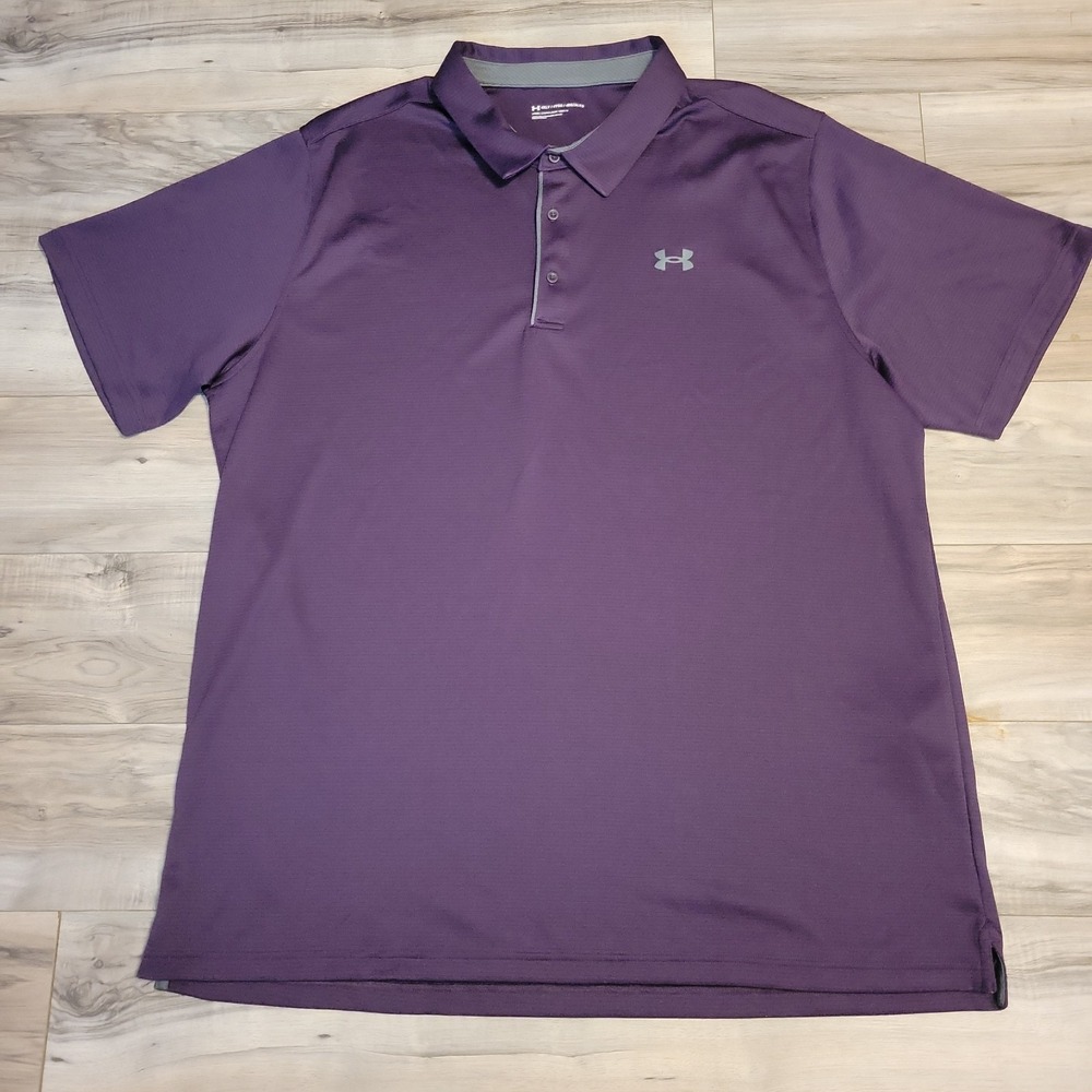 Under Armour Golf Polo Shirt Mens 4XLT Purple Performance Stretch SS NEW